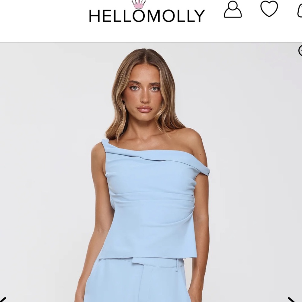 Hello Molly Blue Off Shoulder Top NWT XS